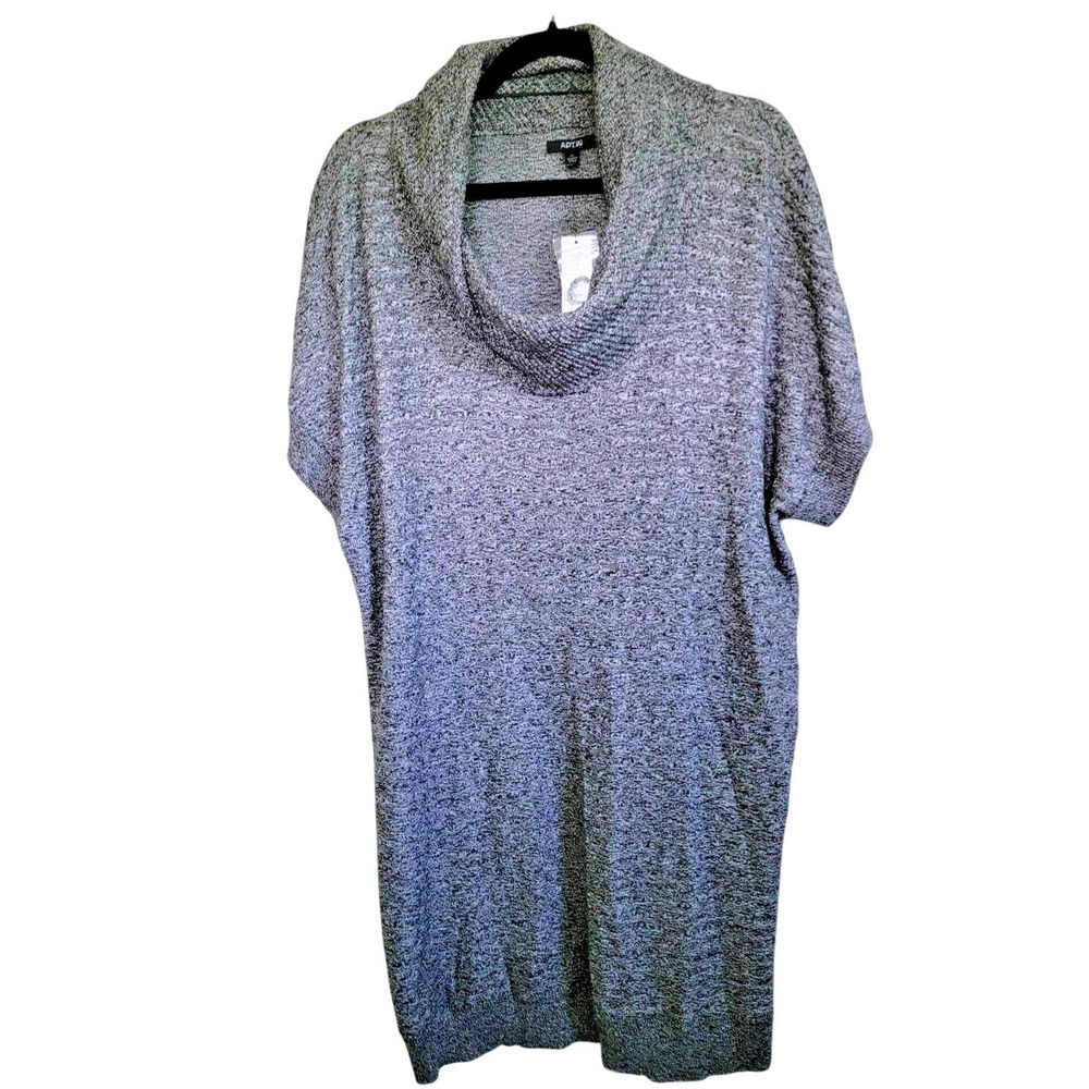 Apt 9 XL Gray Short Sleeve Cowl Neck Knit Tunic Sweater Dress NWT $40 - Picture 3 of 12